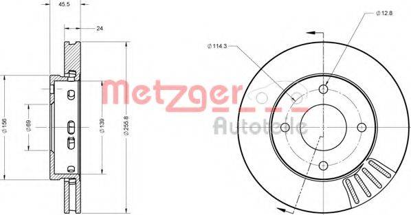 Тормозной диск METZGER 6110111