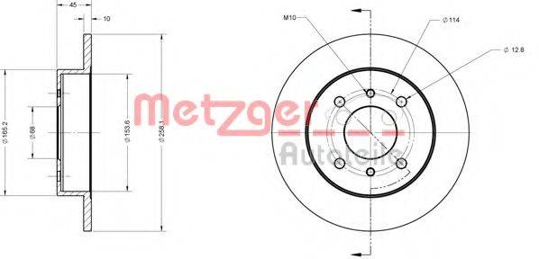 Тормозной диск METZGER 6110139