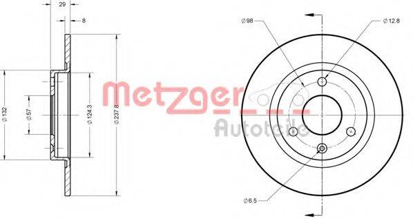 Тормозной диск METZGER 6110146