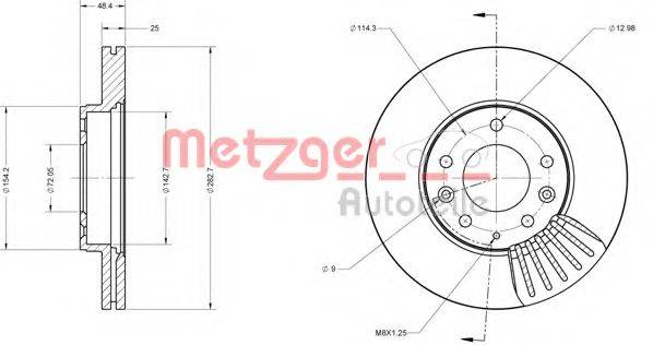 Тормозной диск METZGER 6110159