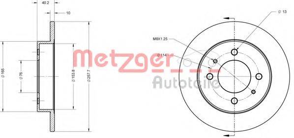 гальмівний диск METZGER 6110165