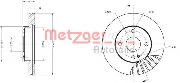 Тормозной диск METZGER 6110202