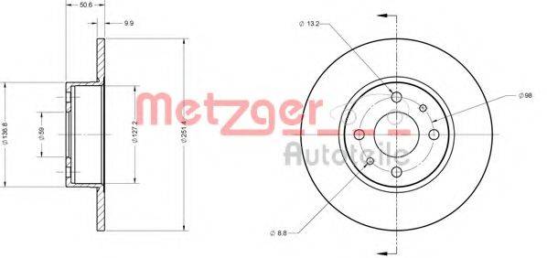 Тормозной диск METZGER 6110204