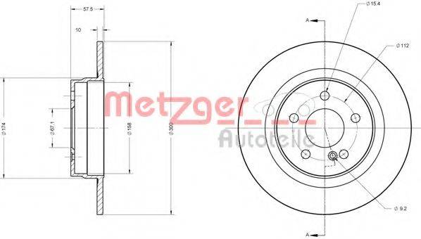 Тормозной диск METZGER 6110209