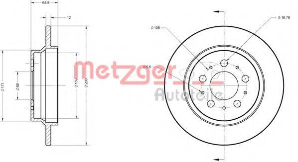 Тормозной диск METZGER 6110224
