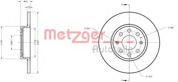 гальмівний диск METZGER 6110246
