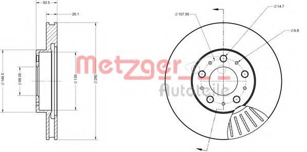 METZGER 6110253 Тормозной диск