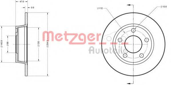METZGER 6110308 Тормозной диск