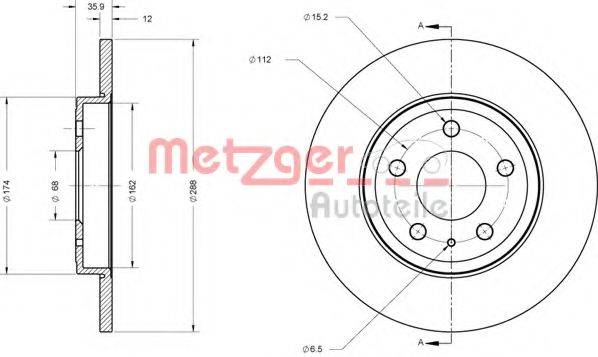 Тормозной диск METZGER 6110311