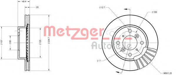 METZGER 6110332 Тормозной диск