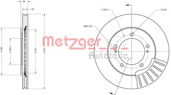 Тормозной диск METZGER 6110347