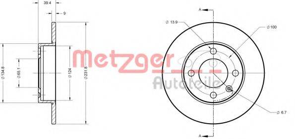 METZGER 6110390 Тормозной диск