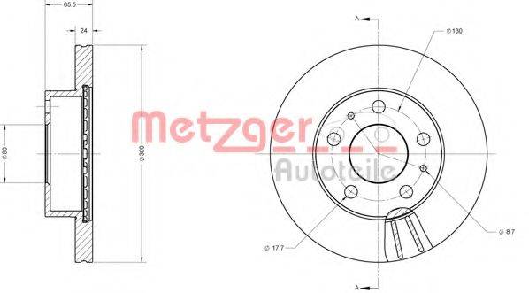 Тормозной диск METZGER 6110438
