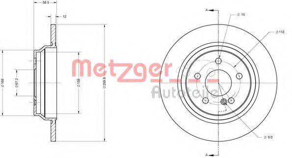 Тормозной диск METZGER 6110489