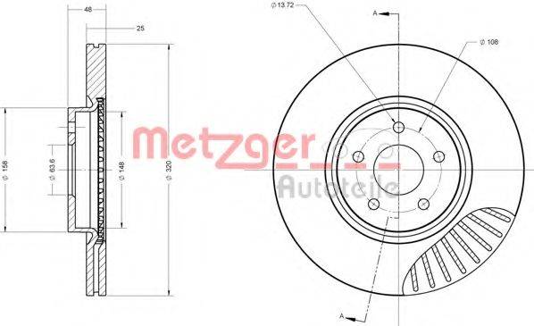 METZGER 6110503 Тормозной диск