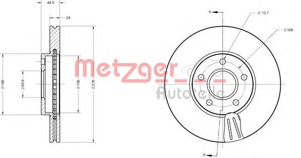Тормозной диск METZGER 6110524