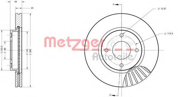 Тормозной диск METZGER 6110578