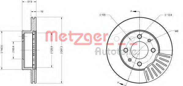 METZGER 6110618 Тормозной диск