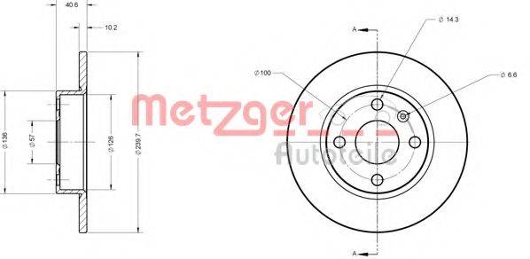 Тормозной диск METZGER 6110650