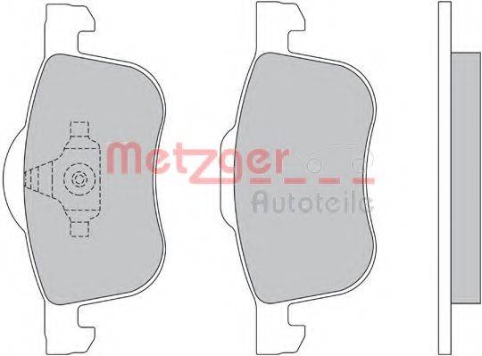 Комплект гальмівних колодок, дискове гальмо METZGER 1170013