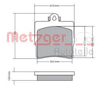 METZGER 1170016 Комплект тормозных колодок, дисковый тормоз