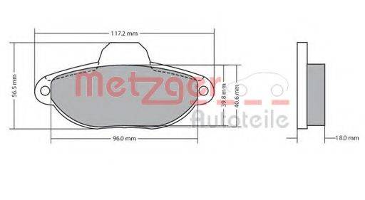 METZGER 1170044 Комплект тормозных колодок, дисковый тормоз