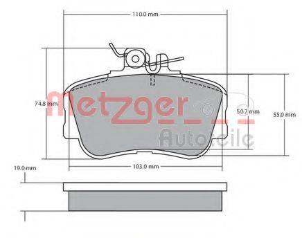 METZGER 1170069 Комплект тормозных колодок, дисковый тормоз