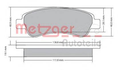 METZGER 1170085 Комплект тормозных колодок, дисковый тормоз