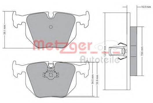 Комплект тормозных колодок, дисковый тормоз METZGER 1170121