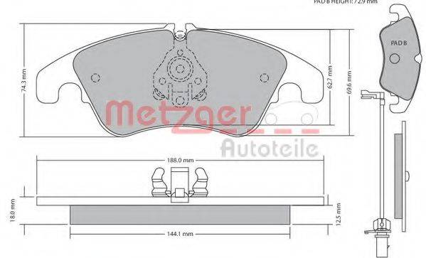METZGER 1170127 Комплект тормозных колодок, дисковый тормоз