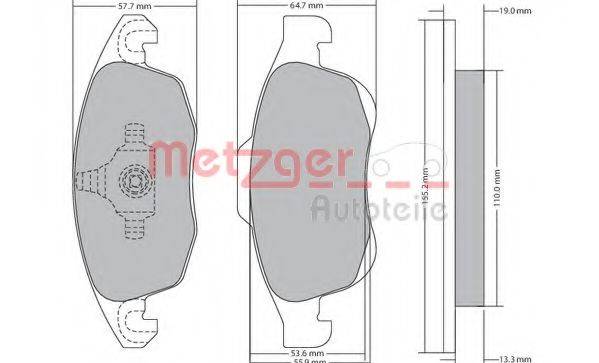 METZGER 1170129 Комплект тормозных колодок, дисковый тормоз