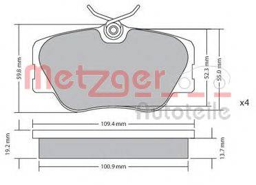 METZGER 1170151 Комплект тормозных колодок, дисковый тормоз