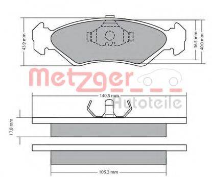 METZGER 1170181 Комплект гальмівних колодок, дискове гальмо