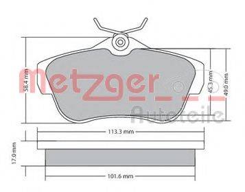 METZGER 1170192 Комплект тормозных колодок, дисковый тормоз