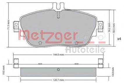 METZGER 1170215 Комплект тормозных колодок, дисковый тормоз