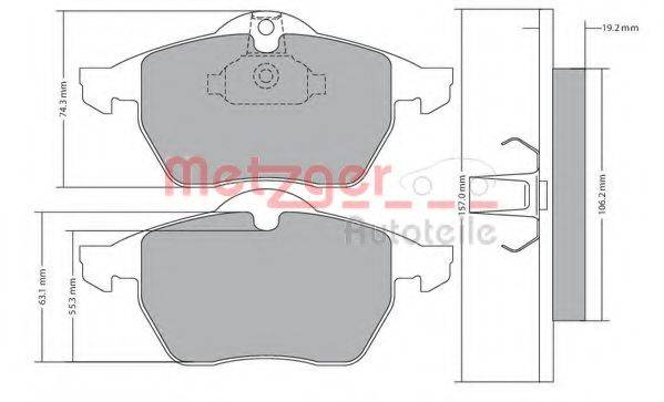 METZGER 1170216 Комплект тормозных колодок, дисковый тормоз