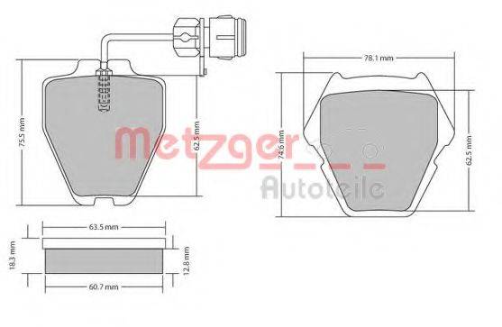 METZGER 1170231 Комплект тормозных колодок, дисковый тормоз