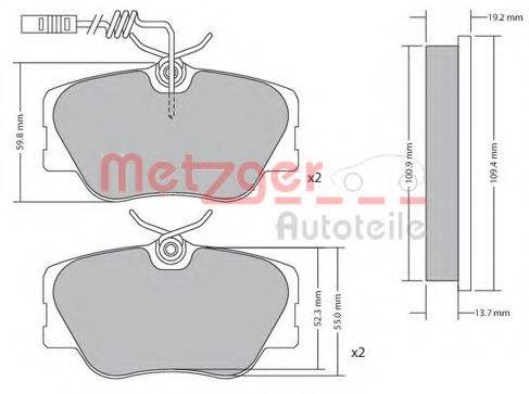 METZGER 1170258 Комплект тормозных колодок, дисковый тормоз