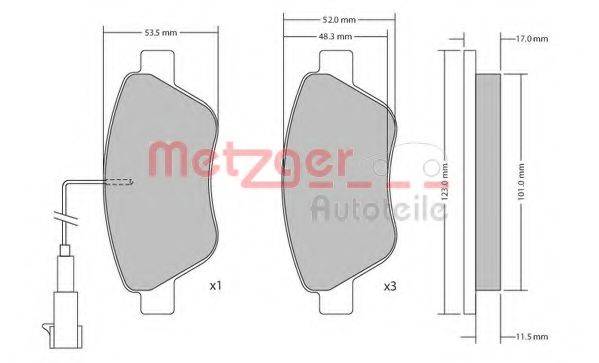 METZGER 1170296 Комплект гальмівних колодок, дискове гальмо