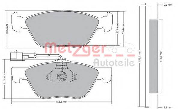 METZGER 1170321 Комплект тормозных колодок, дисковый тормоз