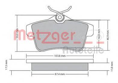 METZGER 1170335 Комплект тормозных колодок, дисковый тормоз