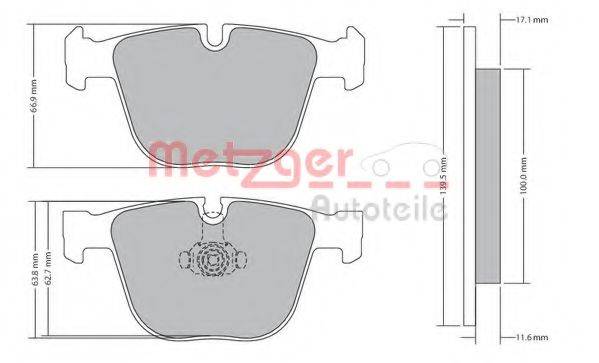 METZGER 1170356 Комплект тормозных колодок, дисковый тормоз