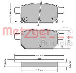 METZGER 1170360 Комплект тормозных колодок, дисковый тормоз