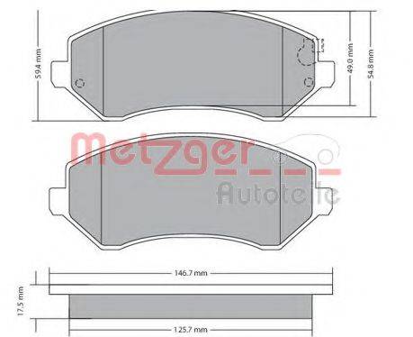 METZGER 1170378 Комплект тормозных колодок, дисковый тормоз