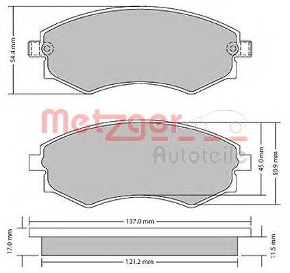 METZGER 1170394 Комплект тормозных колодок, дисковый тормоз