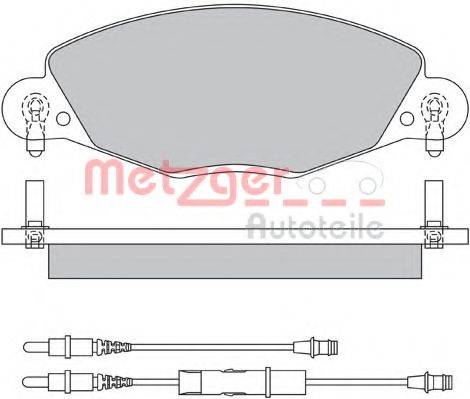 Комплект гальмівних колодок, дискове гальмо METZGER 1170437