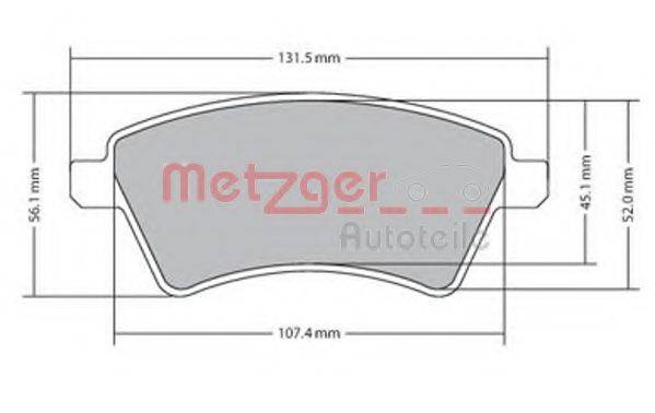 Комплект гальмівних колодок, дискове гальмо METZGER 1170442