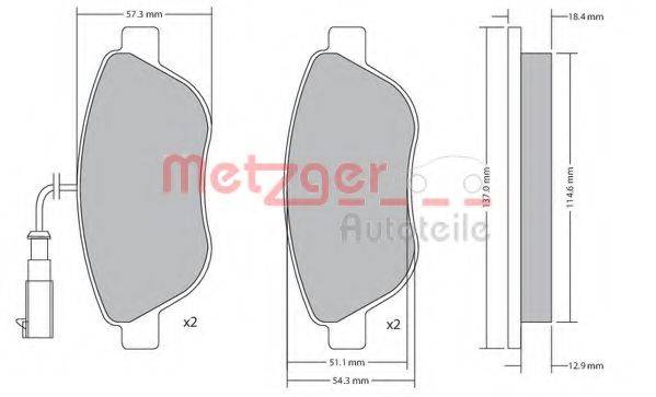 METZGER 1170504 Комплект тормозных колодок, дисковый тормоз