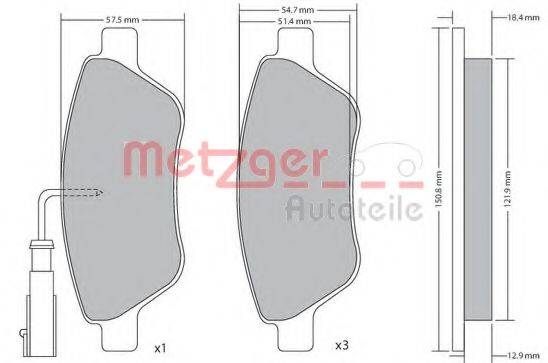 METZGER 1170505 Комплект тормозных колодок, дисковый тормоз