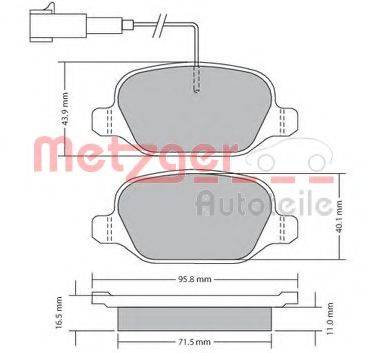 METZGER 1170555 Комплект тормозных колодок, дисковый тормоз